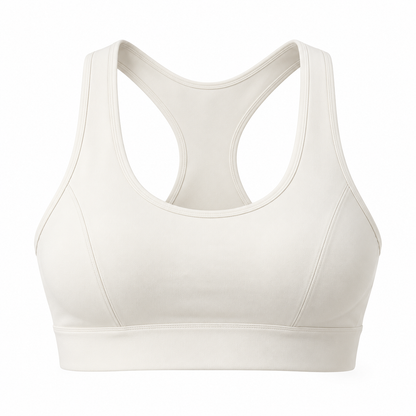 Headays Ivory White Racerback Comfort Bralette with Wide Shoulder Straps