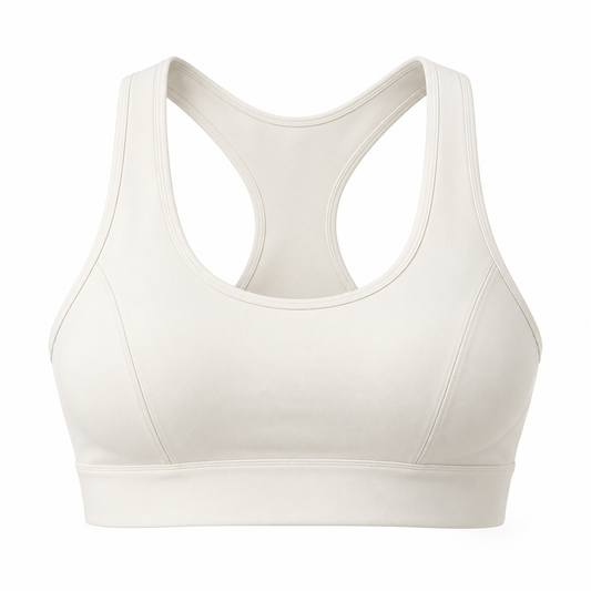 Headays Ivory White Racerback Comfort Bralette with Wide Shoulder Straps