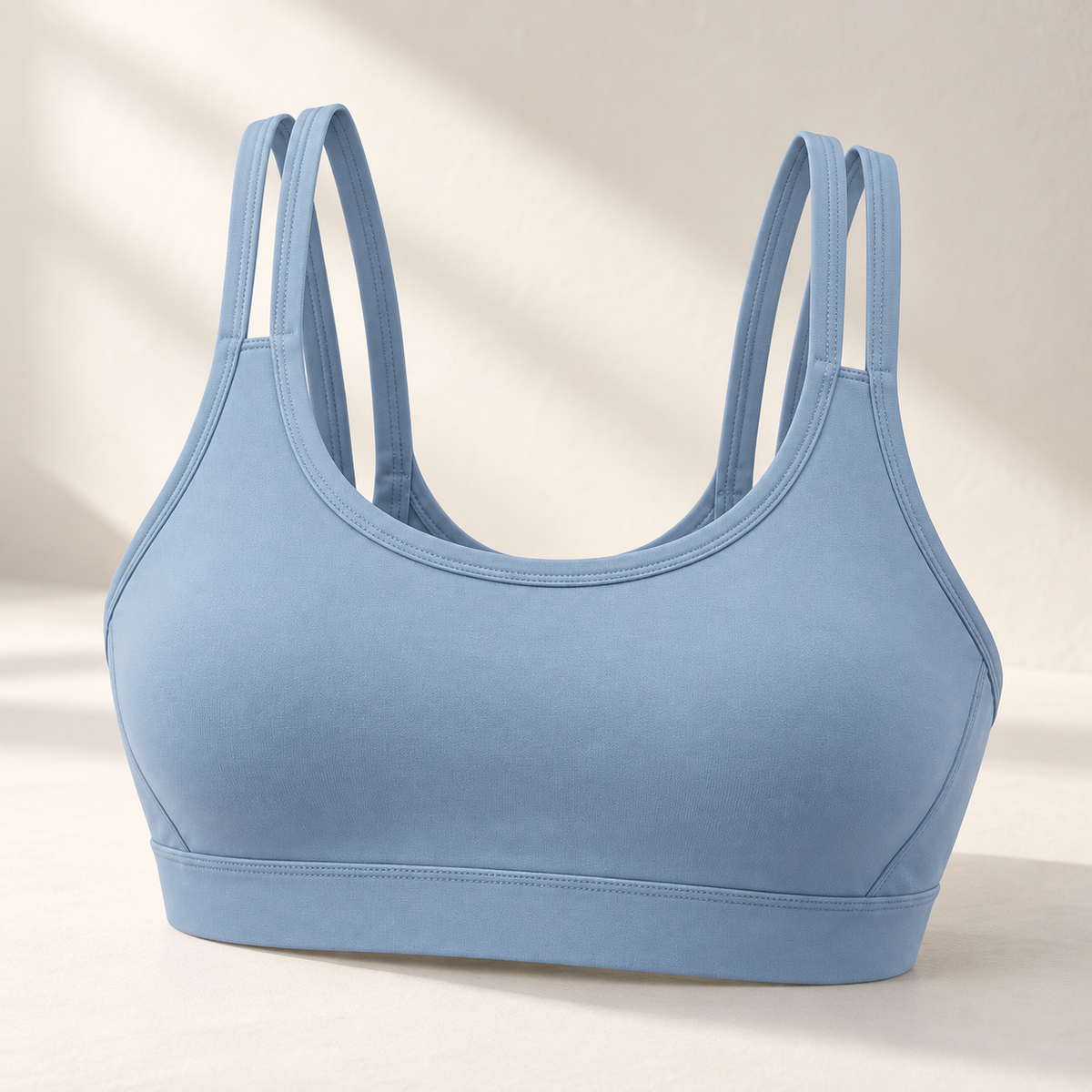 Headays Misty Blue Scoop-Neck Comfort Bralette with Wide Shoulder Straps