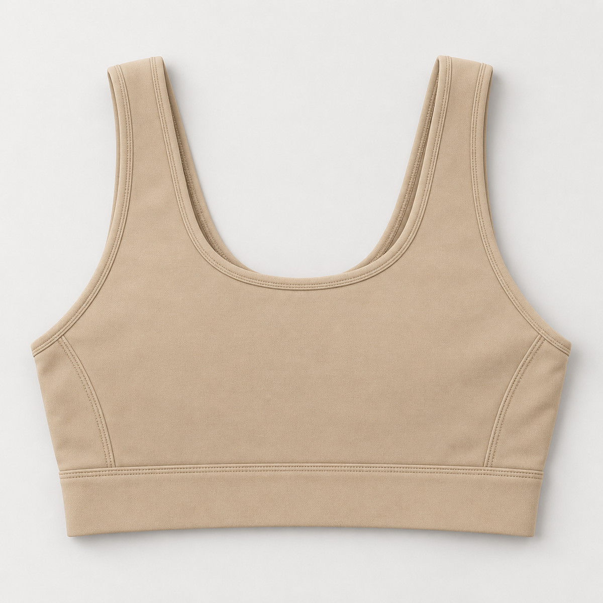 Headays Sand Beige Scoop-Neck Comfort Bralette with Wide Shoulder Straps
