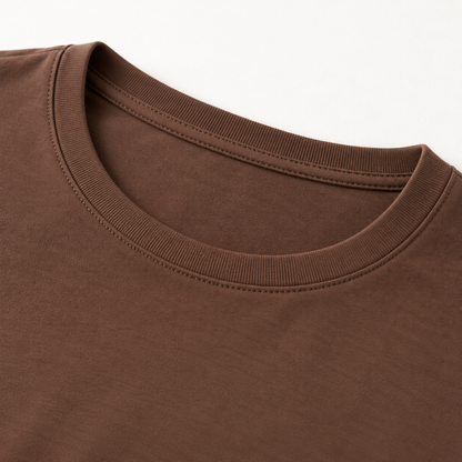 Headays Cocoa Brown Long-Sleeve Lounge Top with Crew Neckline