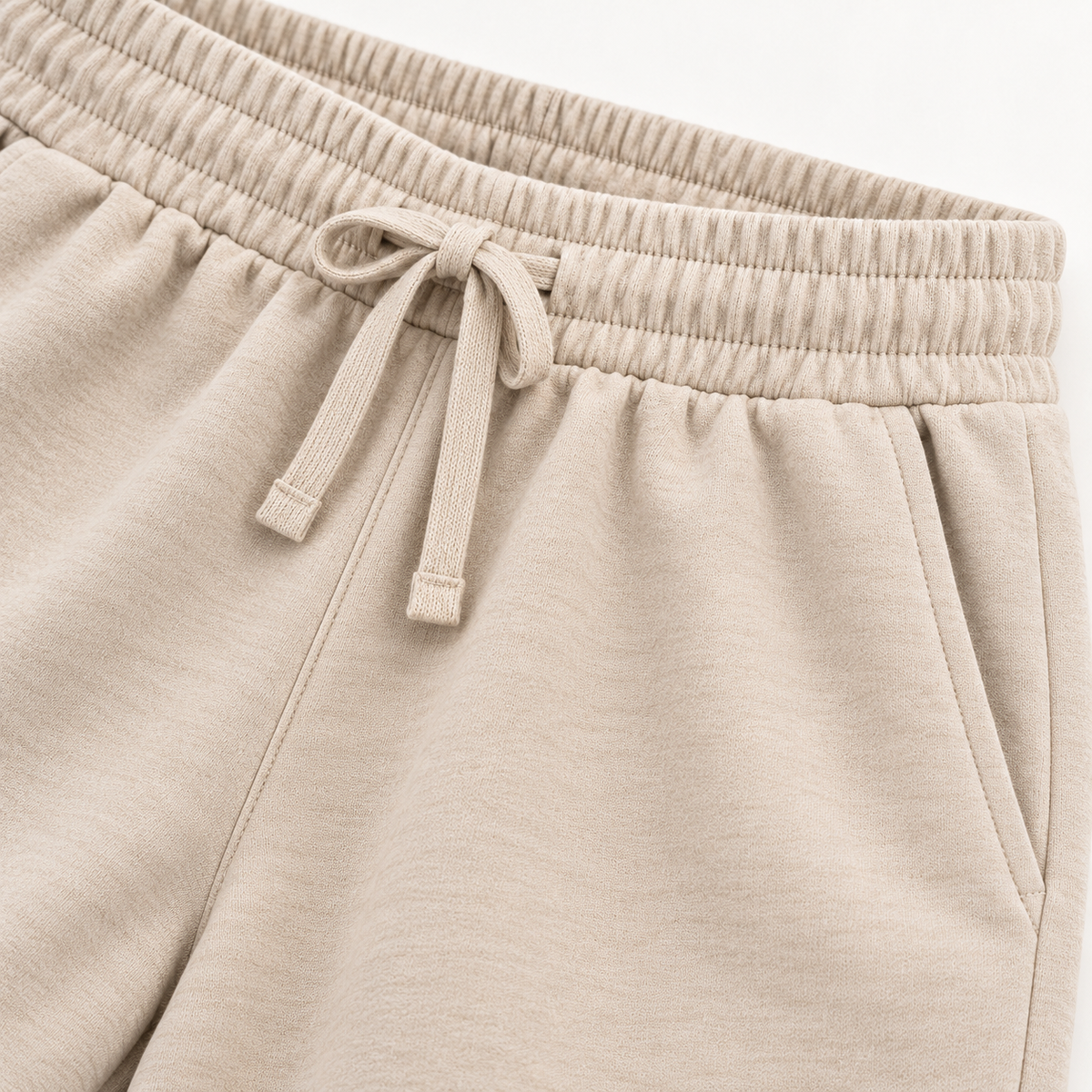 Headays Oatmeal Beige Soft Lounge Shorts with Drawstring Waistband