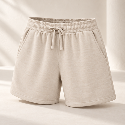 Headays Oatmeal Beige Soft Lounge Shorts with Drawstring Waistband
