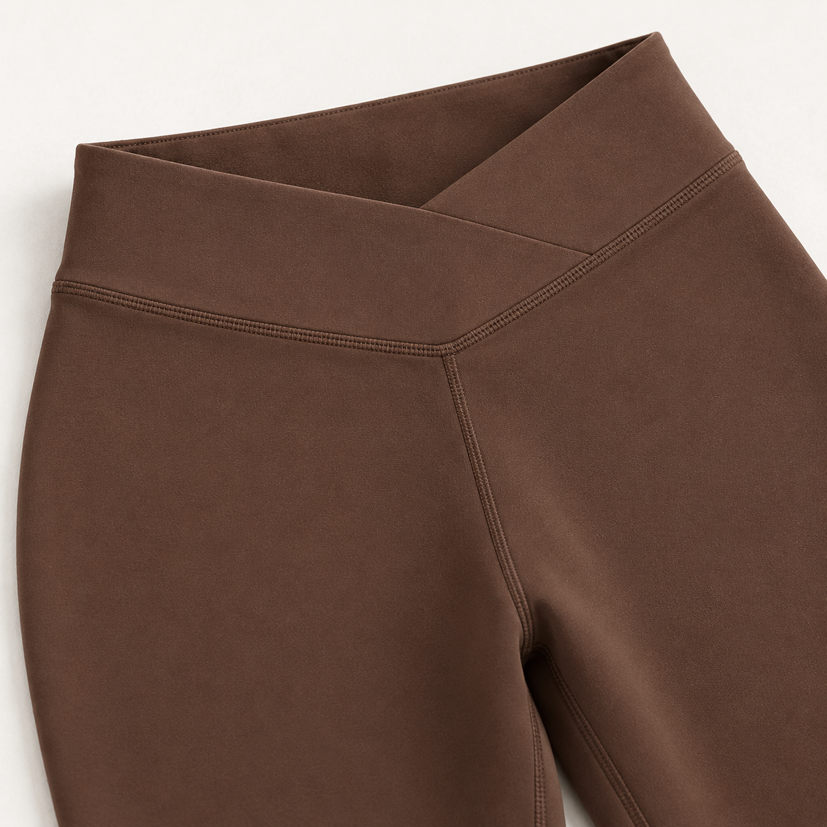 Headays Cocoa Brown High-Waist Lounge Leggings with Cross Waistband