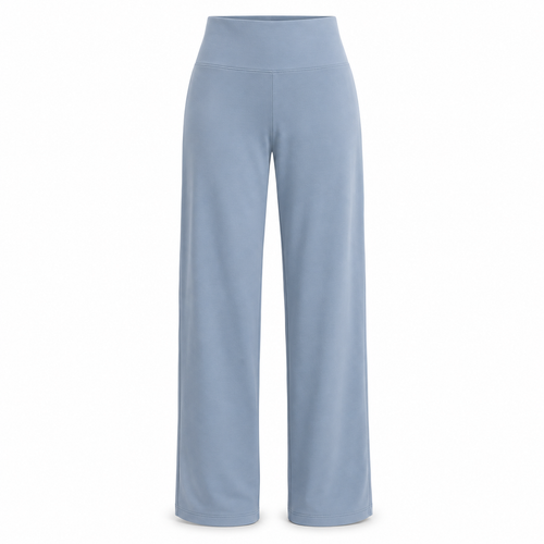Headays Misty Blue High-Waist Straight Lounge Pants with Smooth Waistband