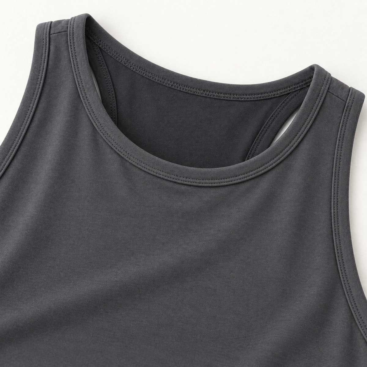 Headays Charcoal Gray Sleeveless Lounge Tank Top with High Crew Neckline