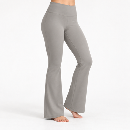 Headays Warm Stone Gray High-Waist Flare Lounge Pants with Smooth Waistband