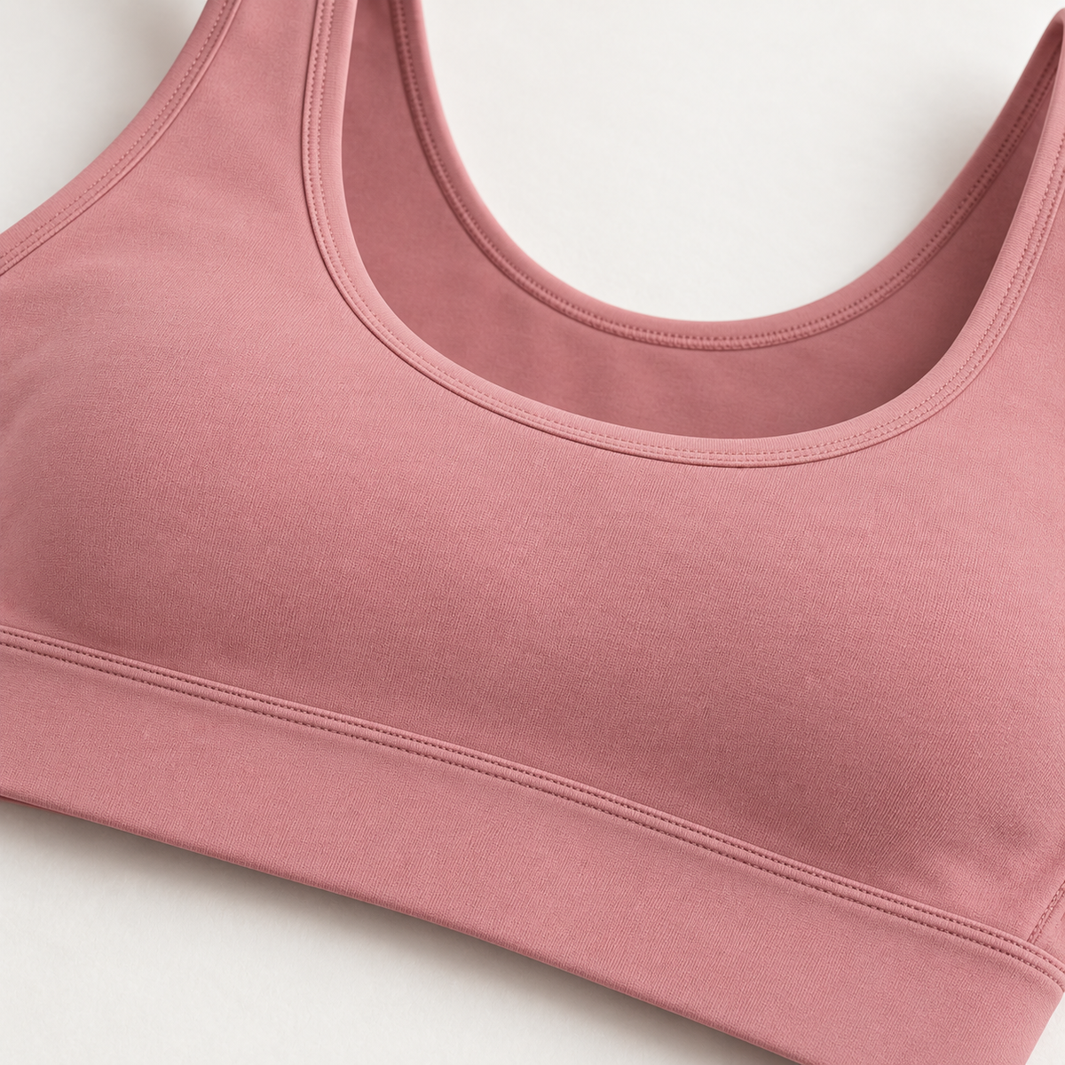 Headays Dusty Pink Scoop-Neck Comfort Bralette with Wide Shoulder Straps
