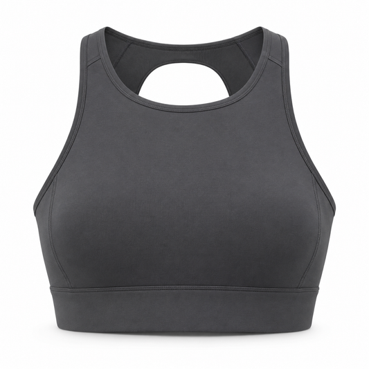 Headays Charcoal High-Neck Comfort Bralette with Keyhole Back Detail