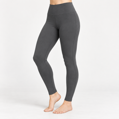 Headays Charcoal Gray High-Waist Fitted Lounge Leggings with Smooth Waistband