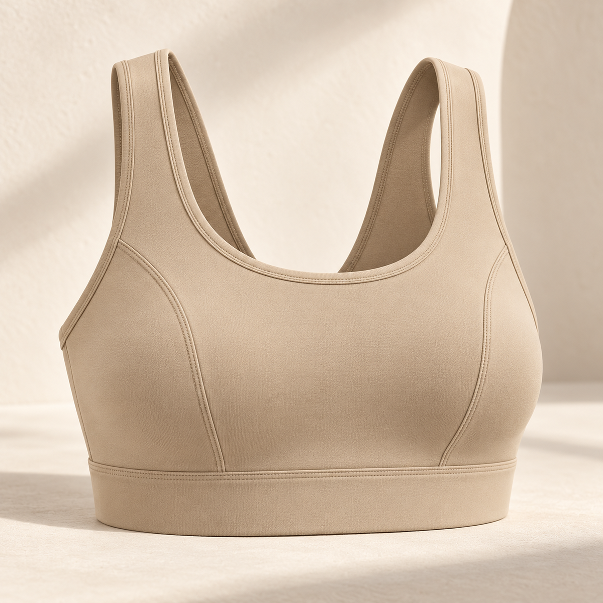 Headays Sand Beige Scoop-Neck Comfort Bralette with Wide Shoulder Straps