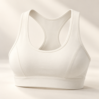 Headays Ivory White Racerback Comfort Bralette with Wide Shoulder Straps