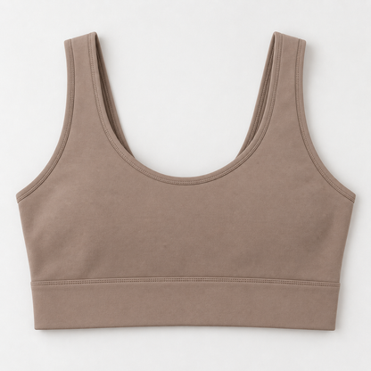 Headays Warm Taupe V-Neck Comfort Bralette with Wide Shoulder Straps