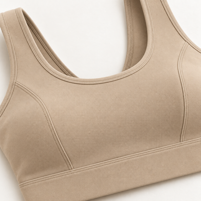 Headays Sand Beige Scoop-Neck Comfort Bralette with Wide Shoulder Straps