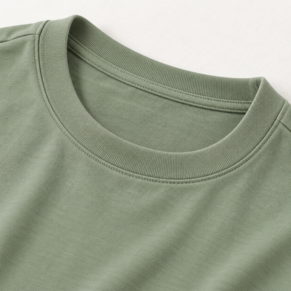 Headays Sage Green Relaxed Short-Sleeve Lounge Top with Crew Neckline