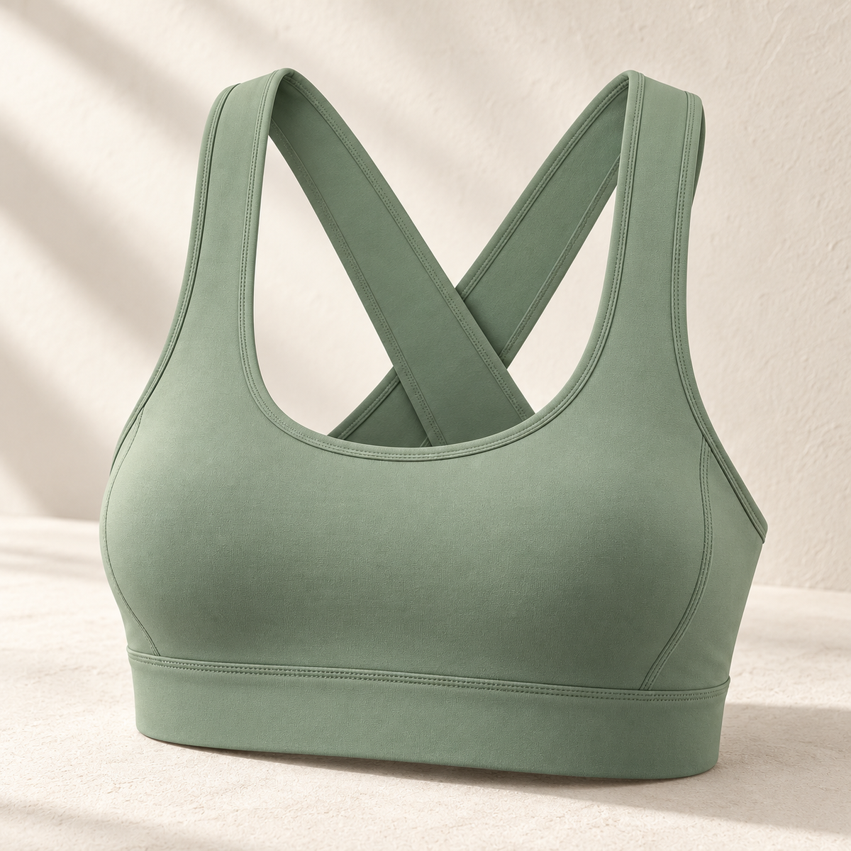 Headays Sage Green Crossback Comfort Bralette with Wide Shoulder Straps