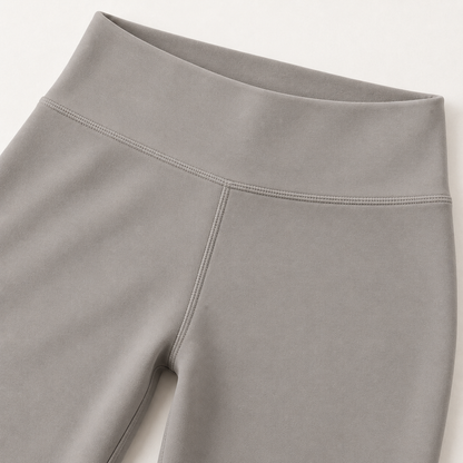 Headays Warm Stone Gray High-Waist Flare Lounge Pants with Smooth Waistband
