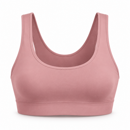 Headays Dusty Pink Scoop-Neck Comfort Bralette with Wide Shoulder Straps