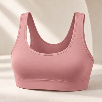 Headays Dusty Pink Scoop-Neck Comfort Bralette with Wide Shoulder Straps