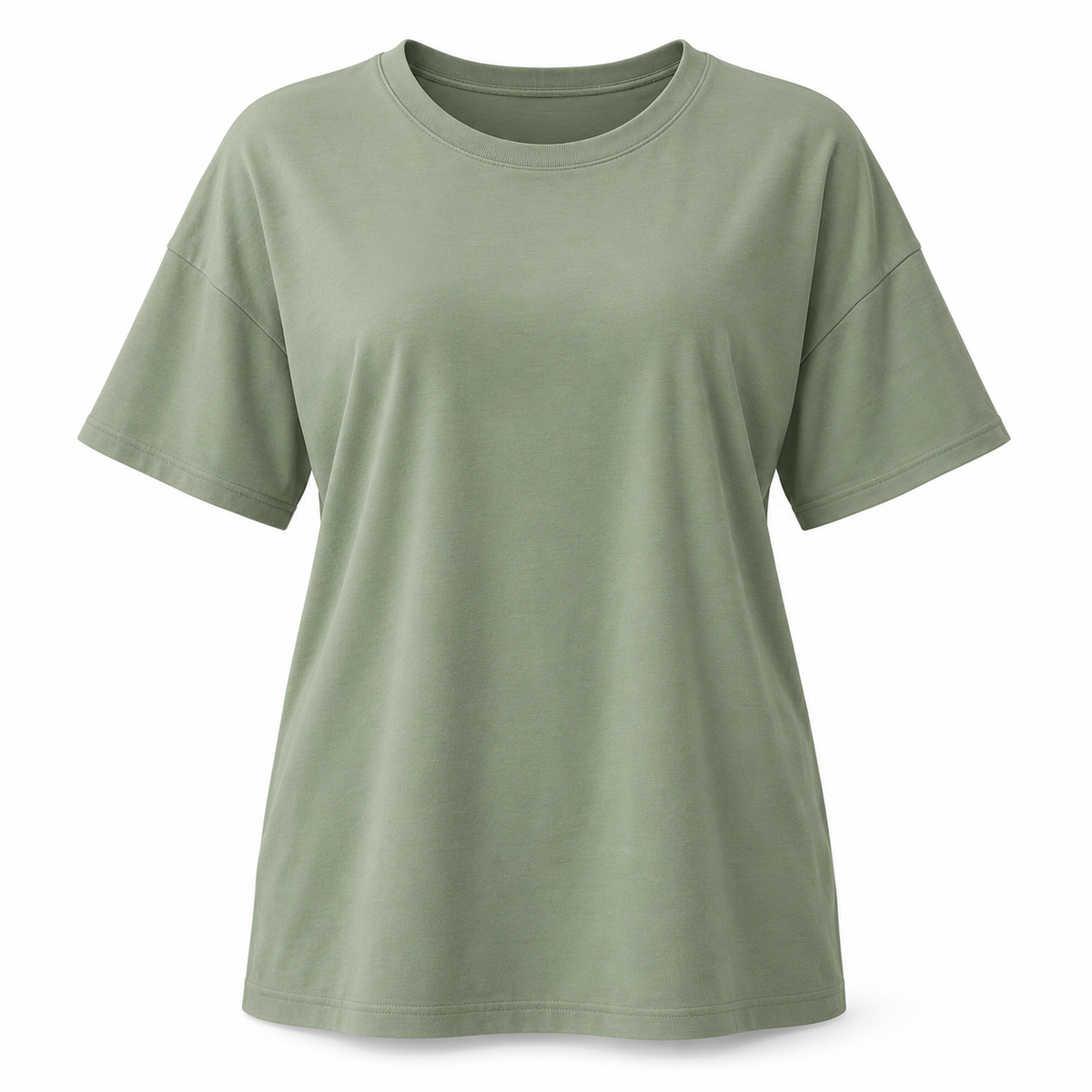 Headays Sage Green Relaxed Short-Sleeve Lounge Top with Crew Neckline