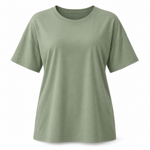 Headays Sage Green Relaxed Short-Sleeve Lounge Top with Crew Neckline