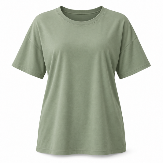 Headays Sage Green Relaxed Short-Sleeve Lounge Top with Crew Neckline