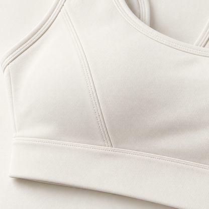 Headays Ivory White Racerback Comfort Bralette with Wide Shoulder Straps