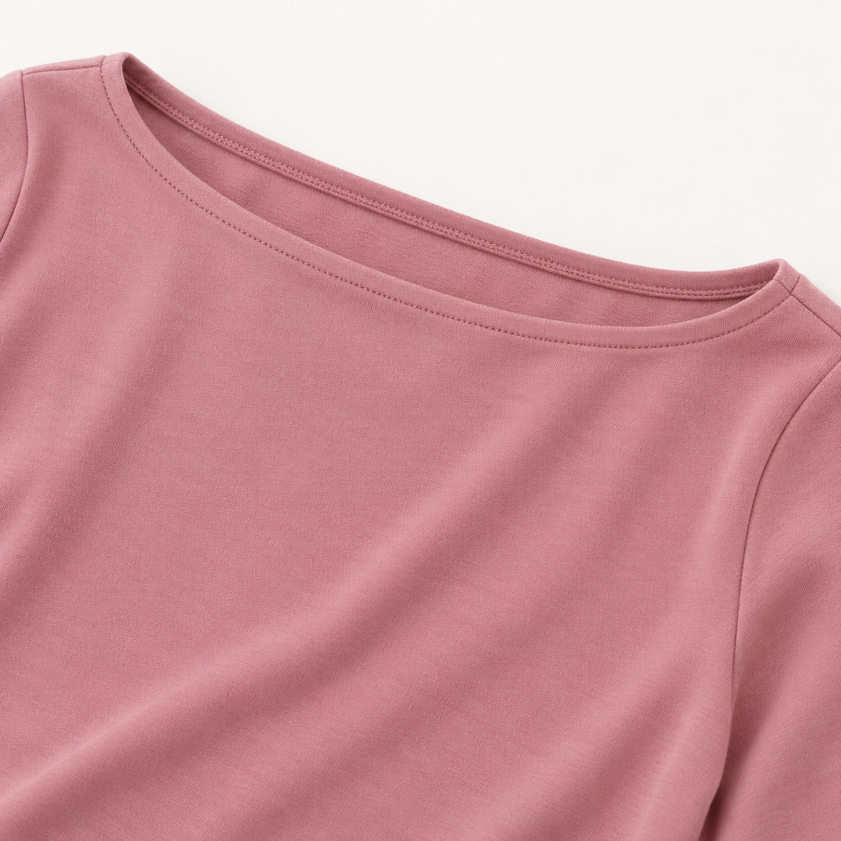 Headays Dusty Pink Three-Quarter Sleeve Lounge Top with Boat Neckline