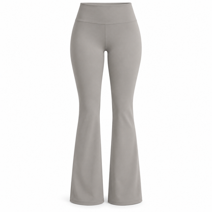 Headays Warm Stone Gray High-Waist Flare Lounge Pants with Smooth Waistband