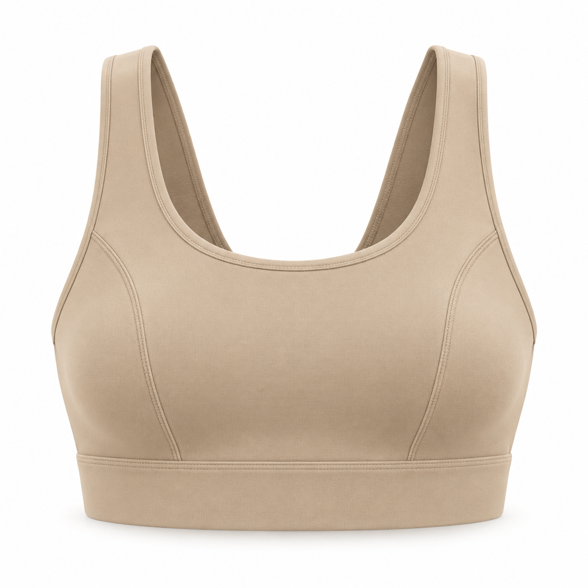 Headays Sand Beige Scoop-Neck Comfort Bralette with Wide Shoulder Straps