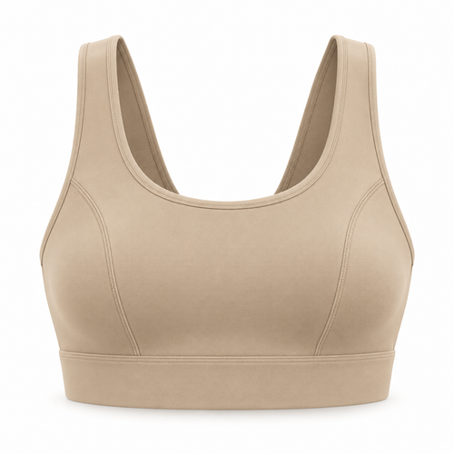Headays Sand Beige Scoop-Neck Comfort Bralette with Wide Shoulder Straps