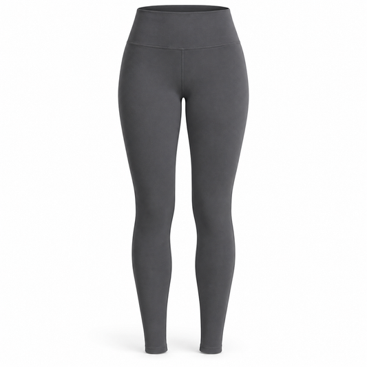 Headays Charcoal Gray High-Waist Fitted Lounge Leggings with Smooth Waistband
