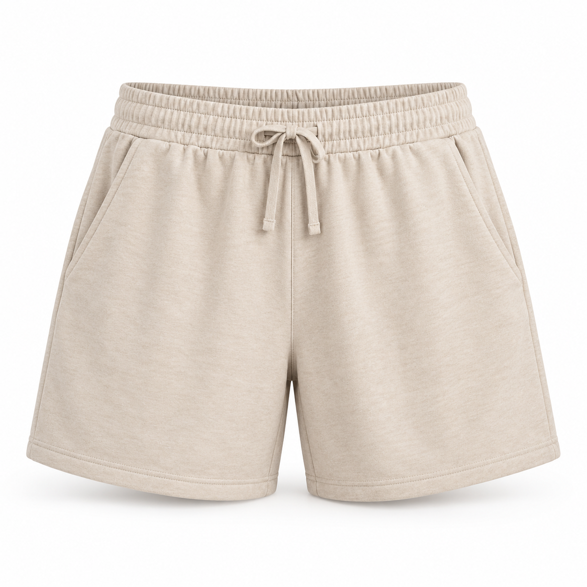 Headays Oatmeal Beige Soft Lounge Shorts with Drawstring Waistband