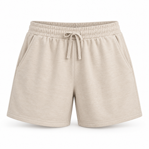Headays Oatmeal Beige Soft Lounge Shorts with Drawstring Waistband