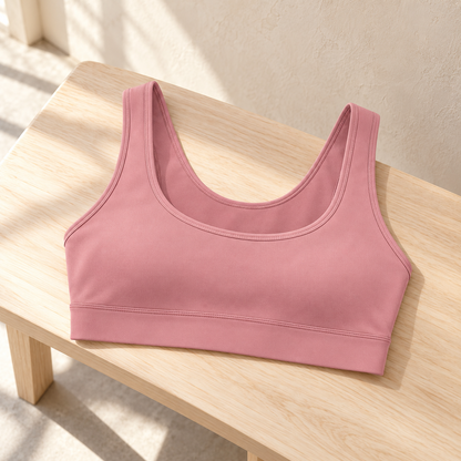 Headays Dusty Pink Scoop-Neck Comfort Bralette with Wide Shoulder Straps