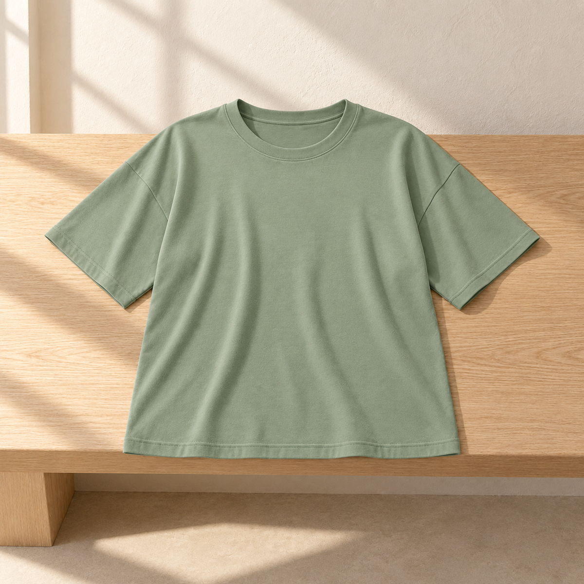 Headays Sage Green Relaxed Short-Sleeve Lounge Top with Crew Neckline
